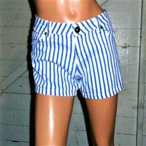 Vintage Colour Blue White Striped Shorts 8
